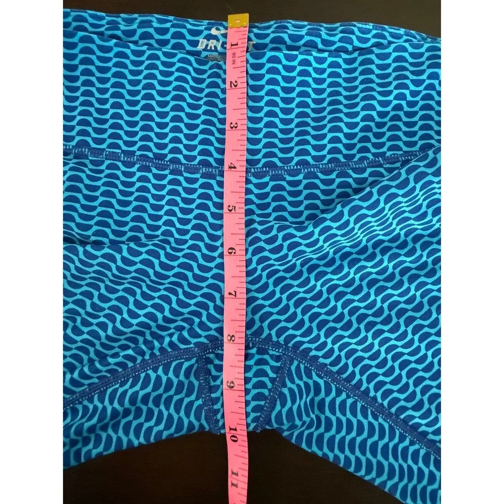Nike Dri-FIT Capri‎ Leggings Women's Small Running  Blue Patterned Athletic
